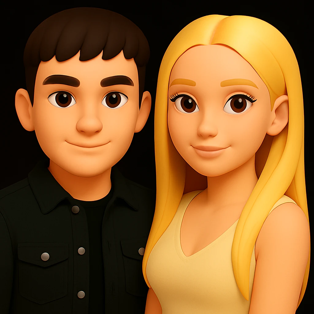 Make the boy's eyebrows less thick while keeping all other details unchanged. Preserve the original style and proportions exactly as in the reference image. emoji