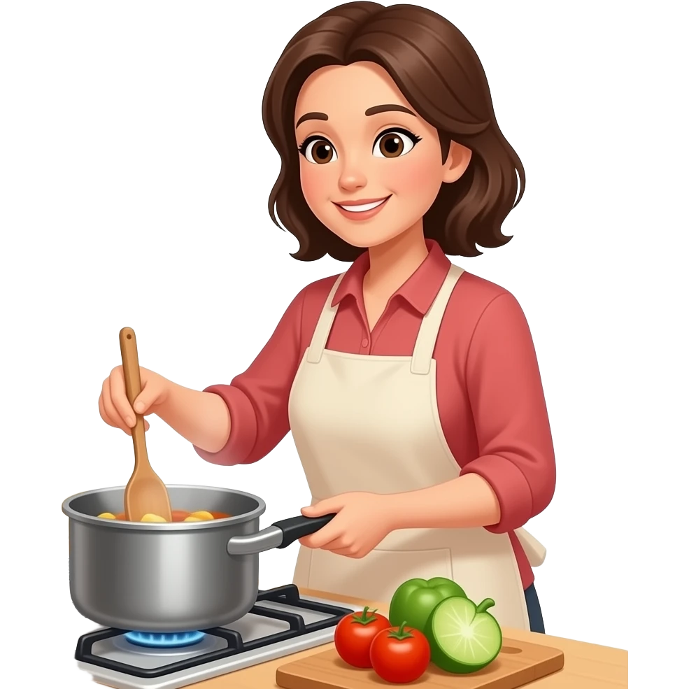 Une maman qui cuisine emoji