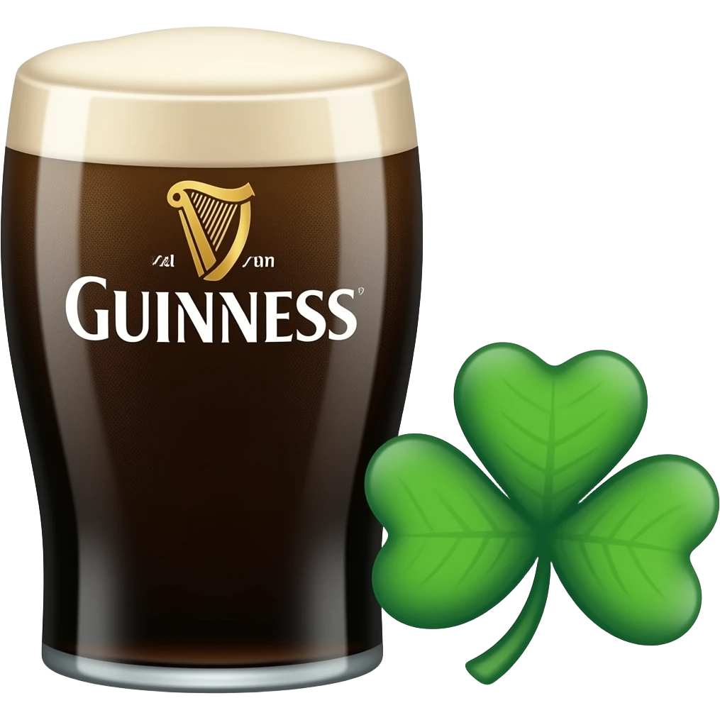 Add Green shamrock to pint of Guinness ☘️ emoji
