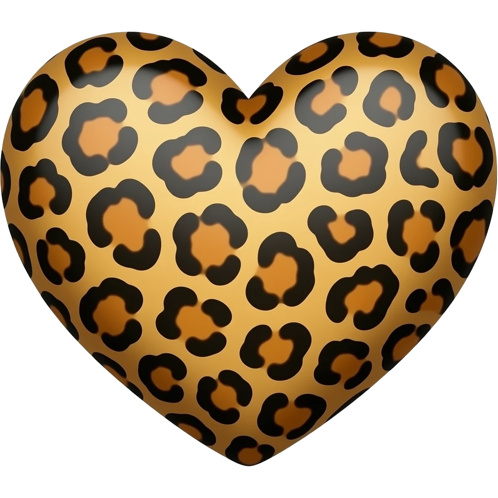 cuore leopardato marrone e nero emoji
