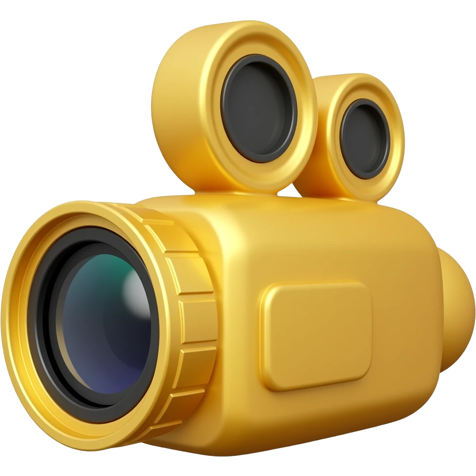 camara 3d dorada de video emoji
