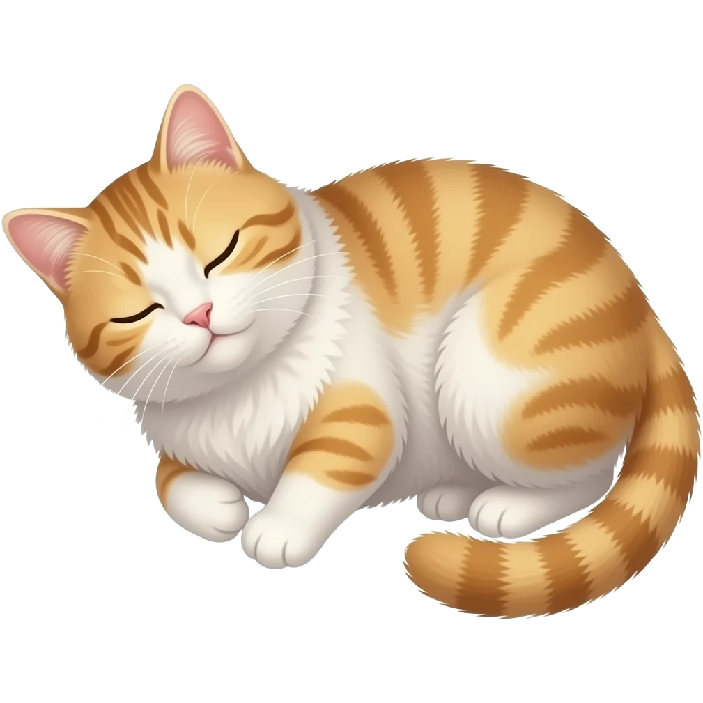 Pookie cute sleepy cat, top view emoji