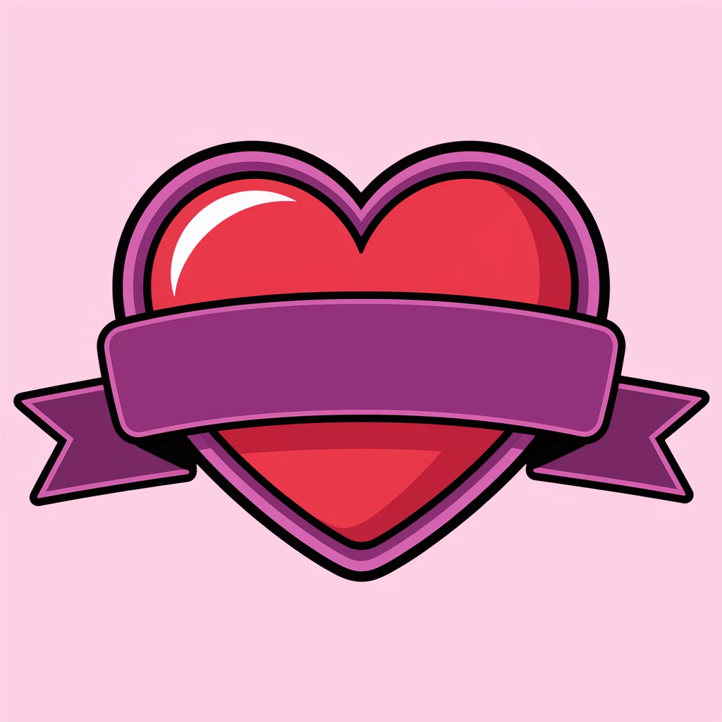 heart with a velvet ribbon border emoji