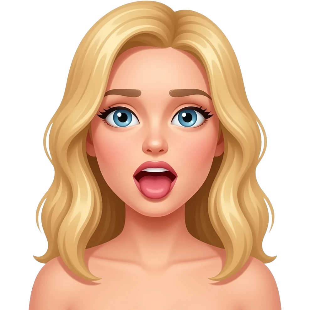 naked blonde haired woman orgasm emoji