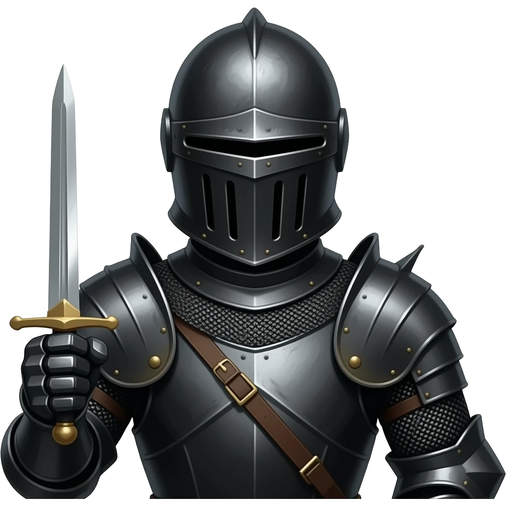 black knight with tiny sword emoji