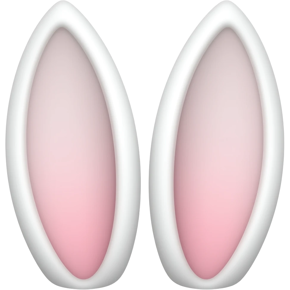 White rabbit ears with white inner ears emoji