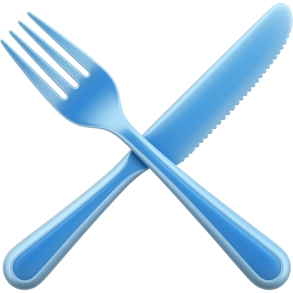 blue fork and knife emoji