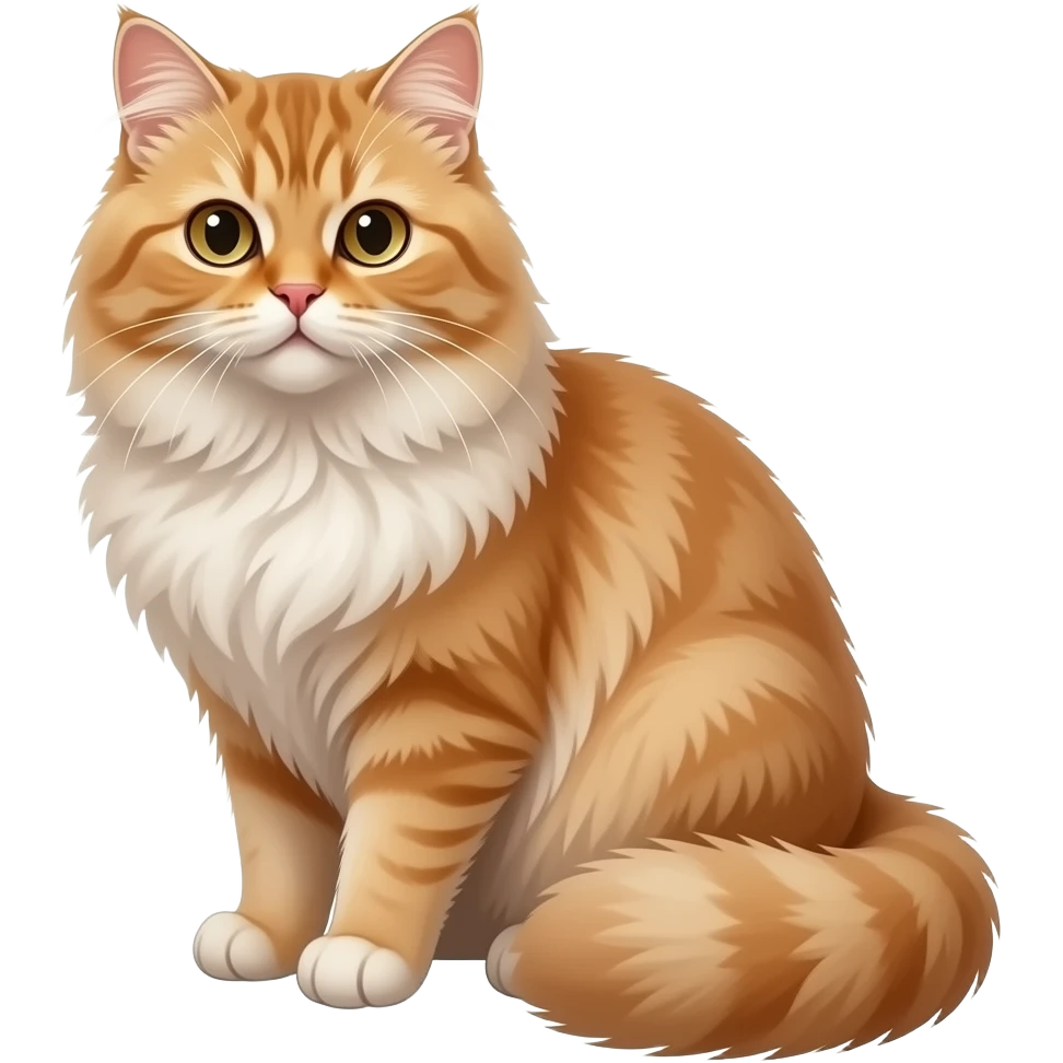 Realistic sitting slim beautiful fine aesthetic thin Persian cat emoji