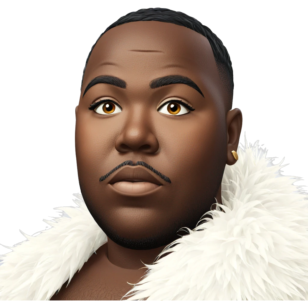 realistic portrait of dark-skinned male emoji
