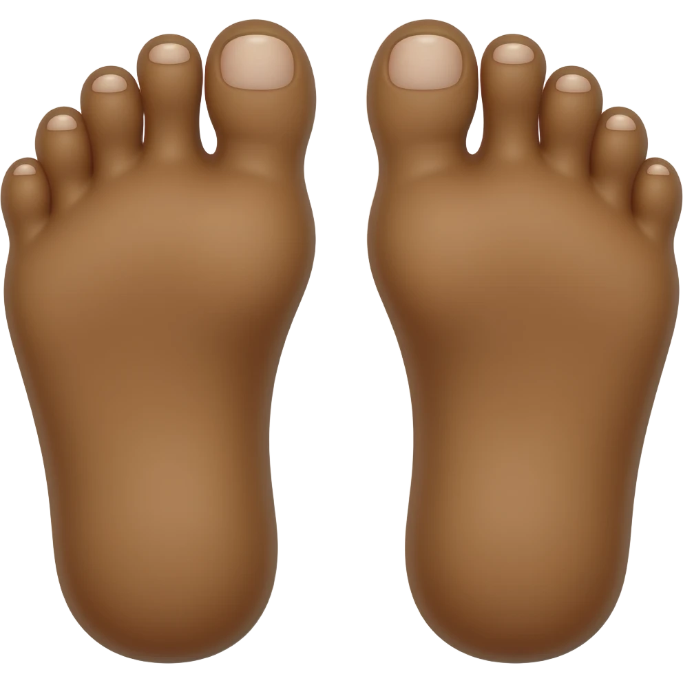 Brown man feet toenails emoji