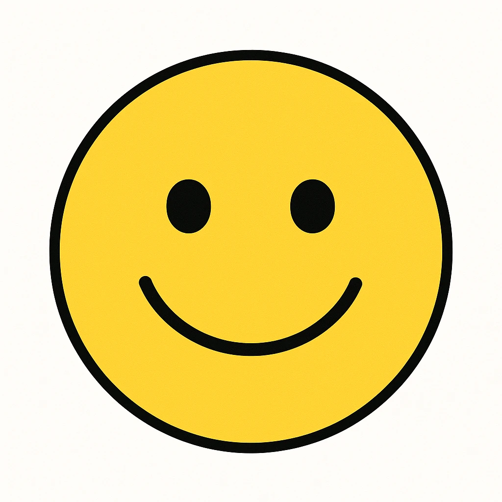 classic yellow emoji face, simple smile emoji