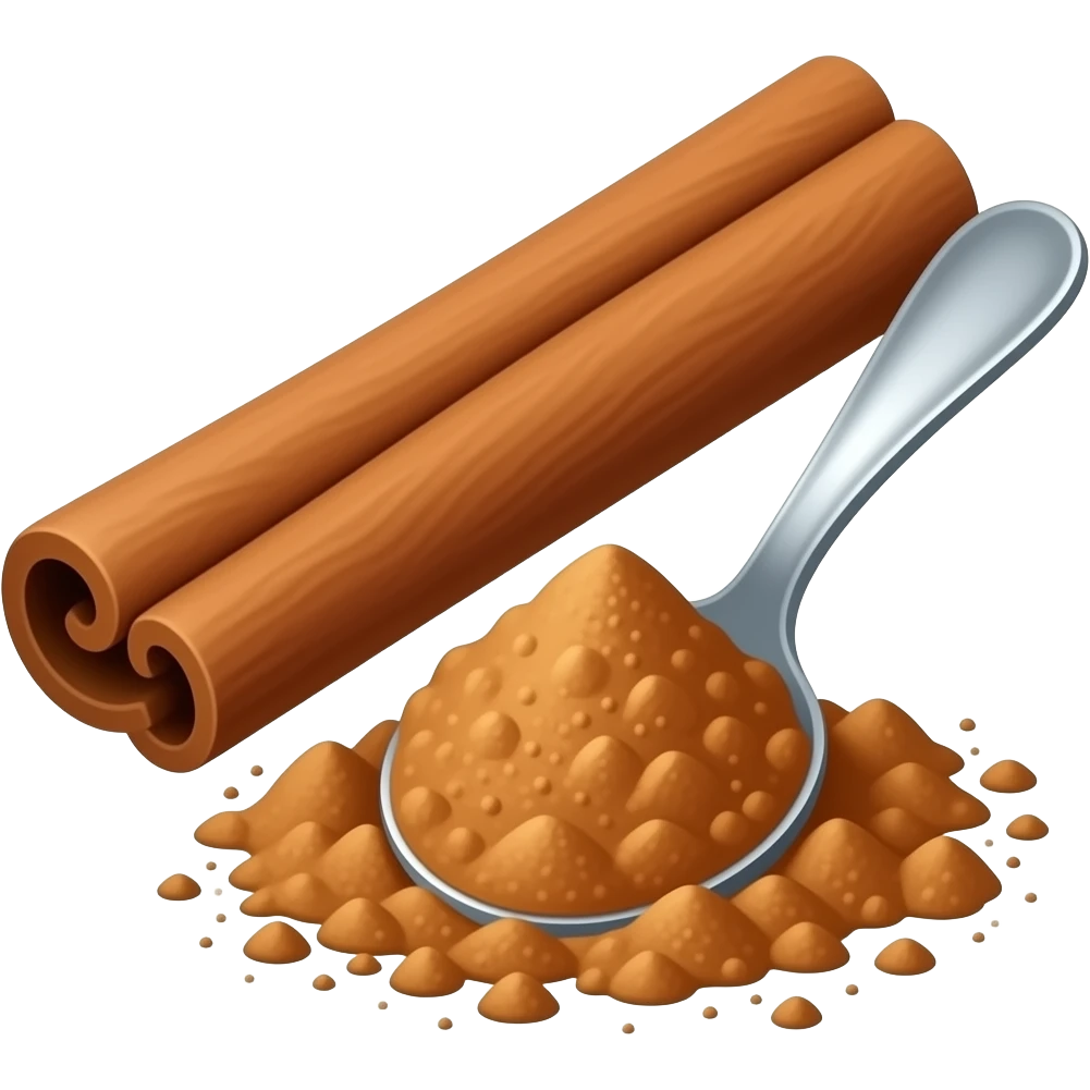 cinnamon stick and a spoon of cinnamon powder emoji