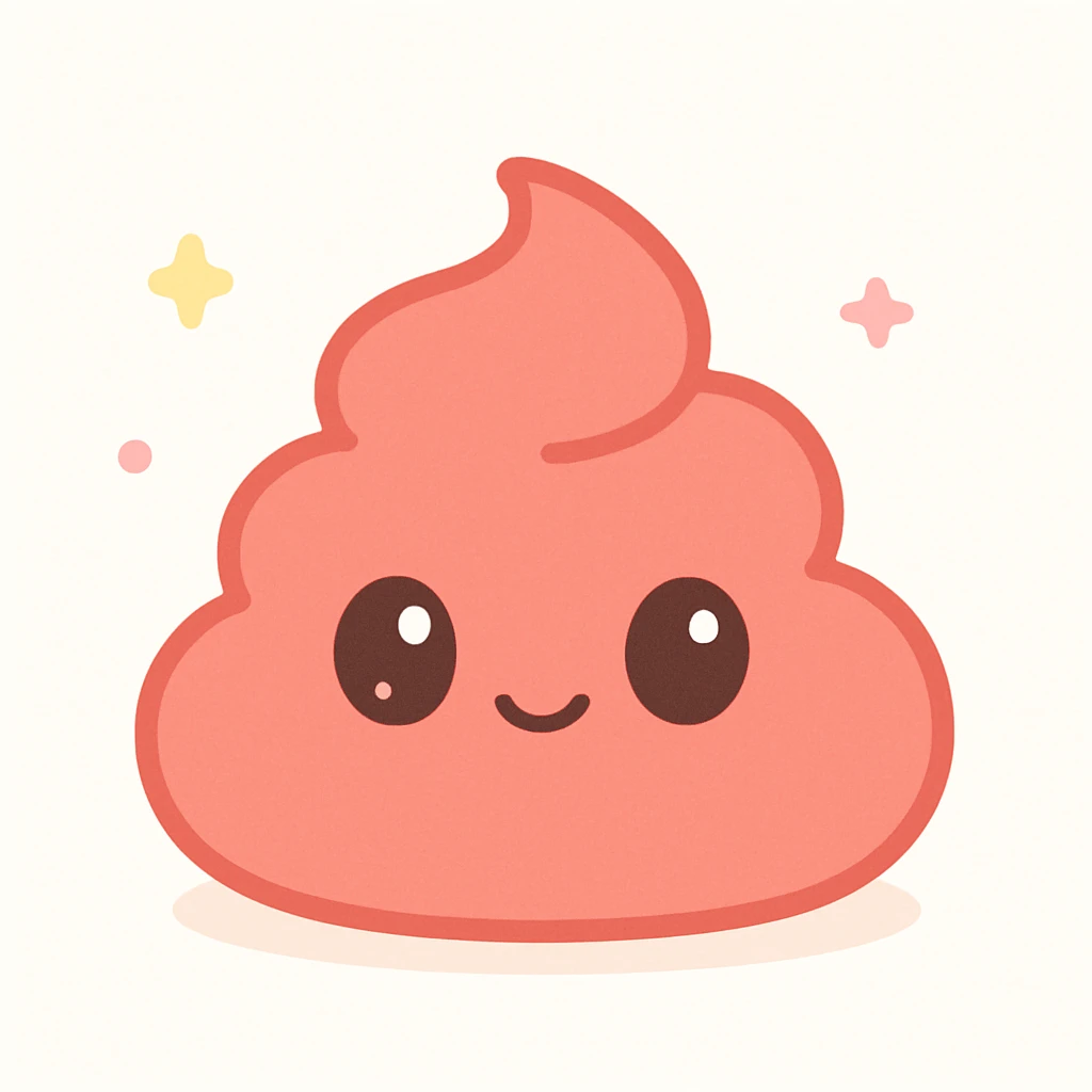 red poop kawaii style emoji