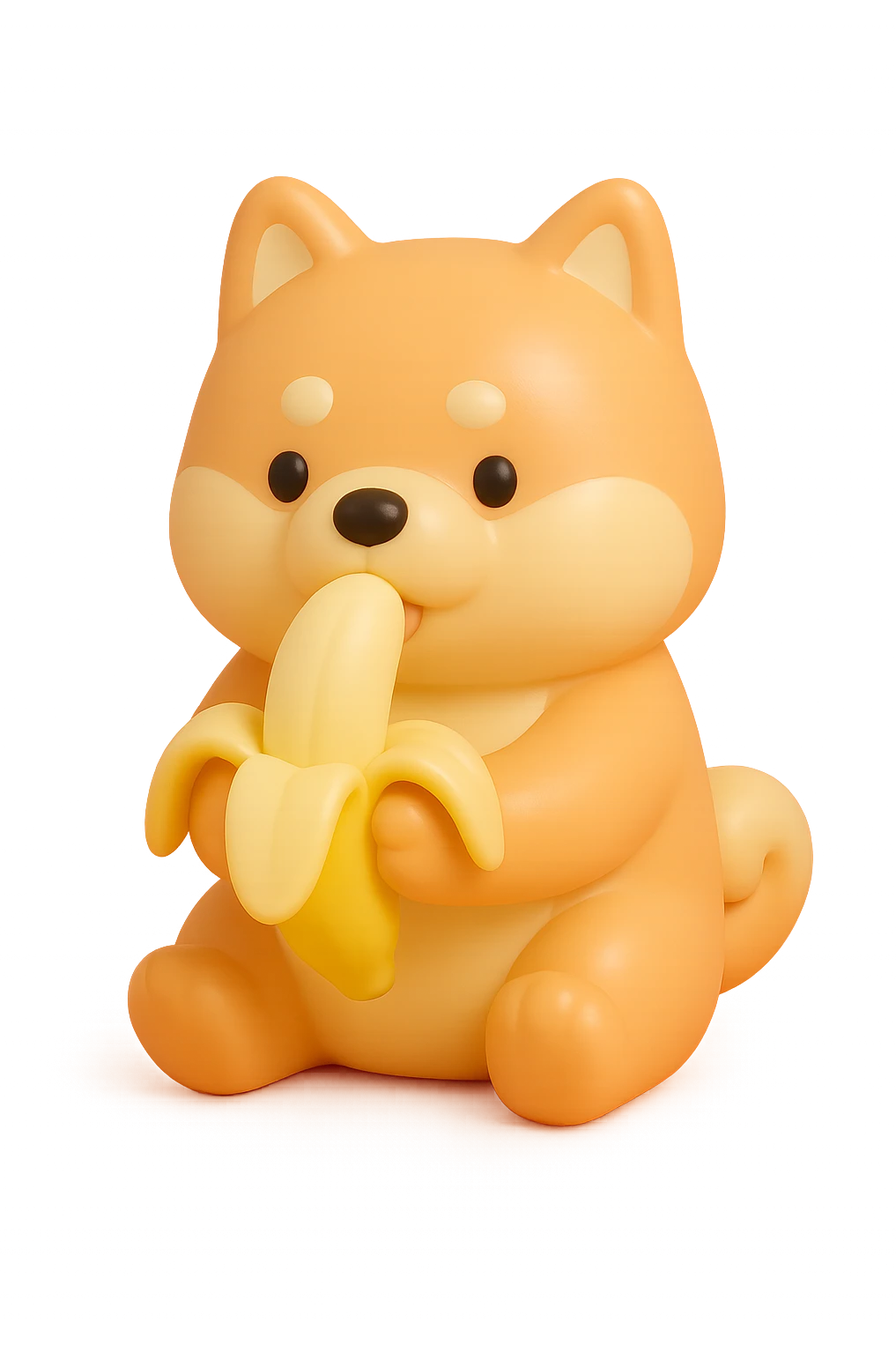 Shiba inu, eating banana emoji