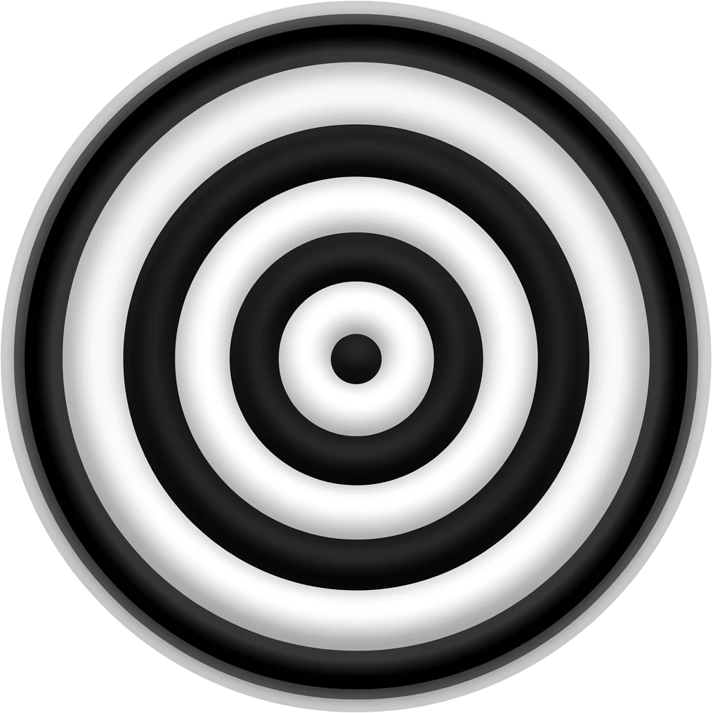 Black and white spiral/hypnosis inside the borders of a circle emoji