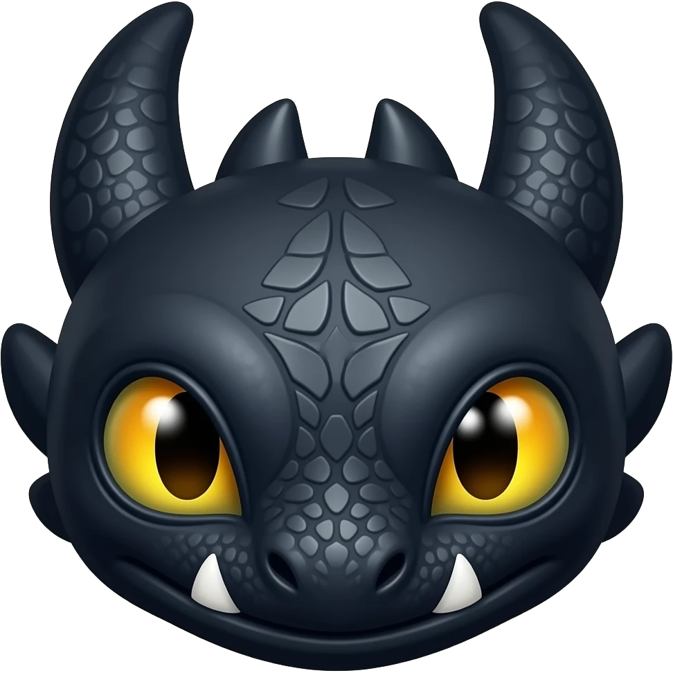 Toothless the Night Fury dragon head emoji