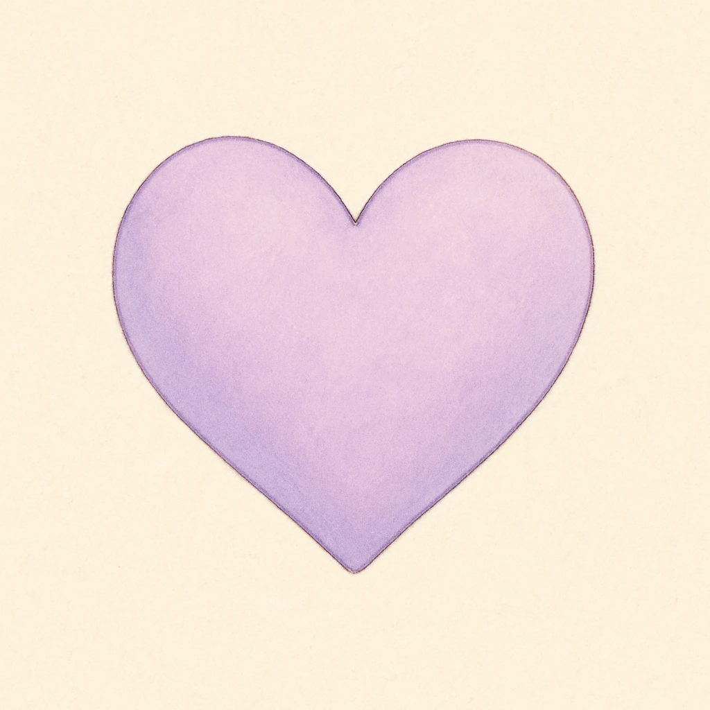 a heart in pastel purple, soft and simple, no text, clean background emoji