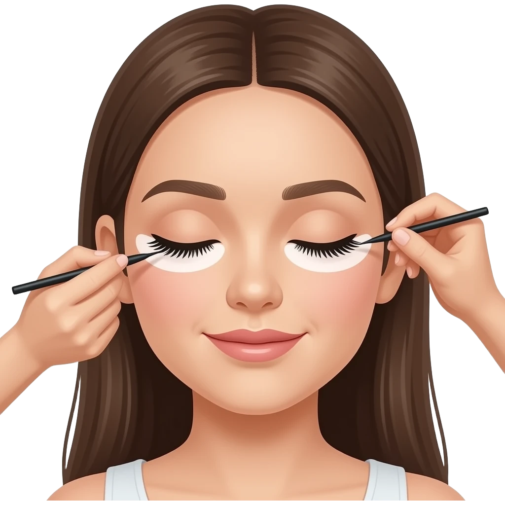 girl getting eyelash extensions done emoji