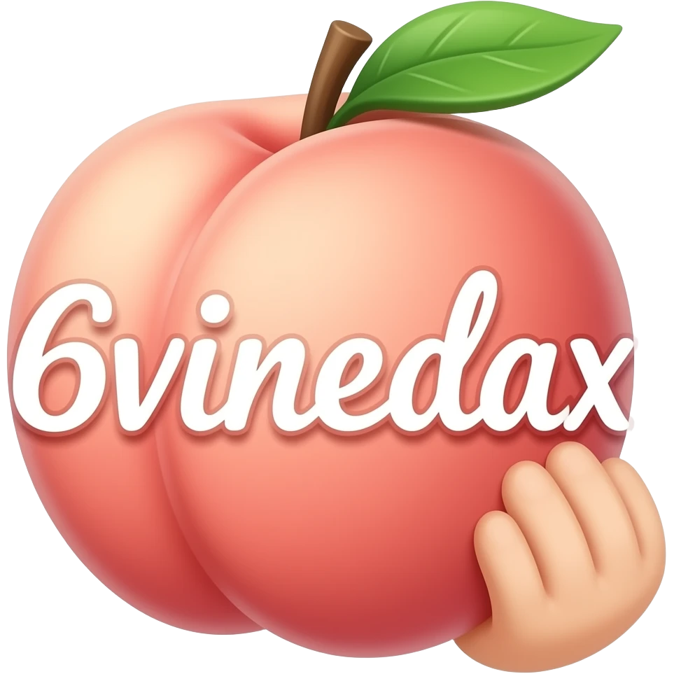 Create an emoji with a pink juicy peach fruit and a palm to slap him and GRAND TEXT on him: 6vinedax emoji
