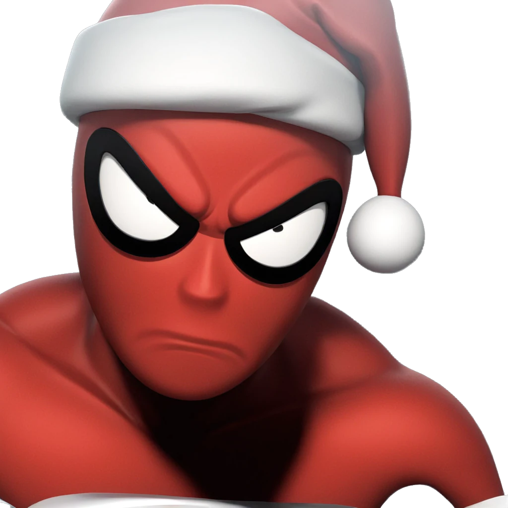 superhero in santa hat emoji