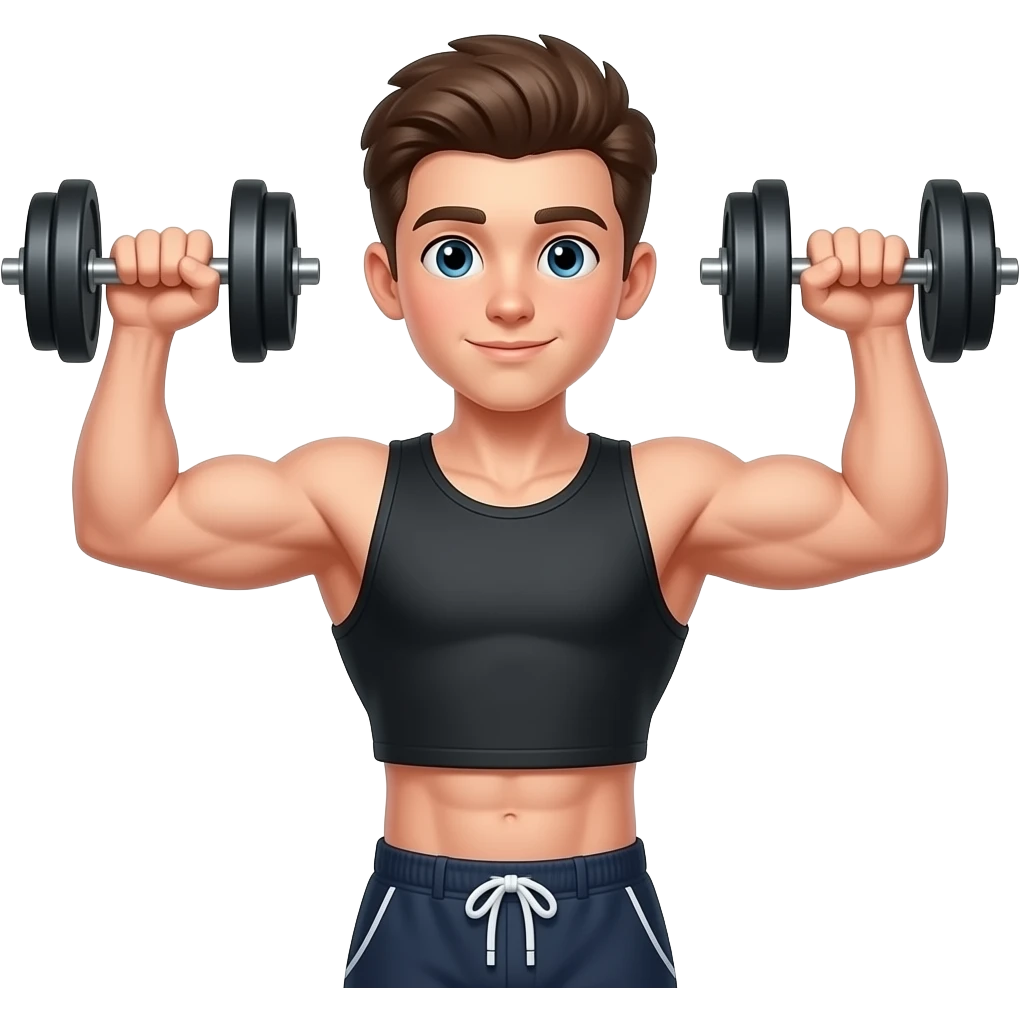 strong  boy 16 years body building emoji