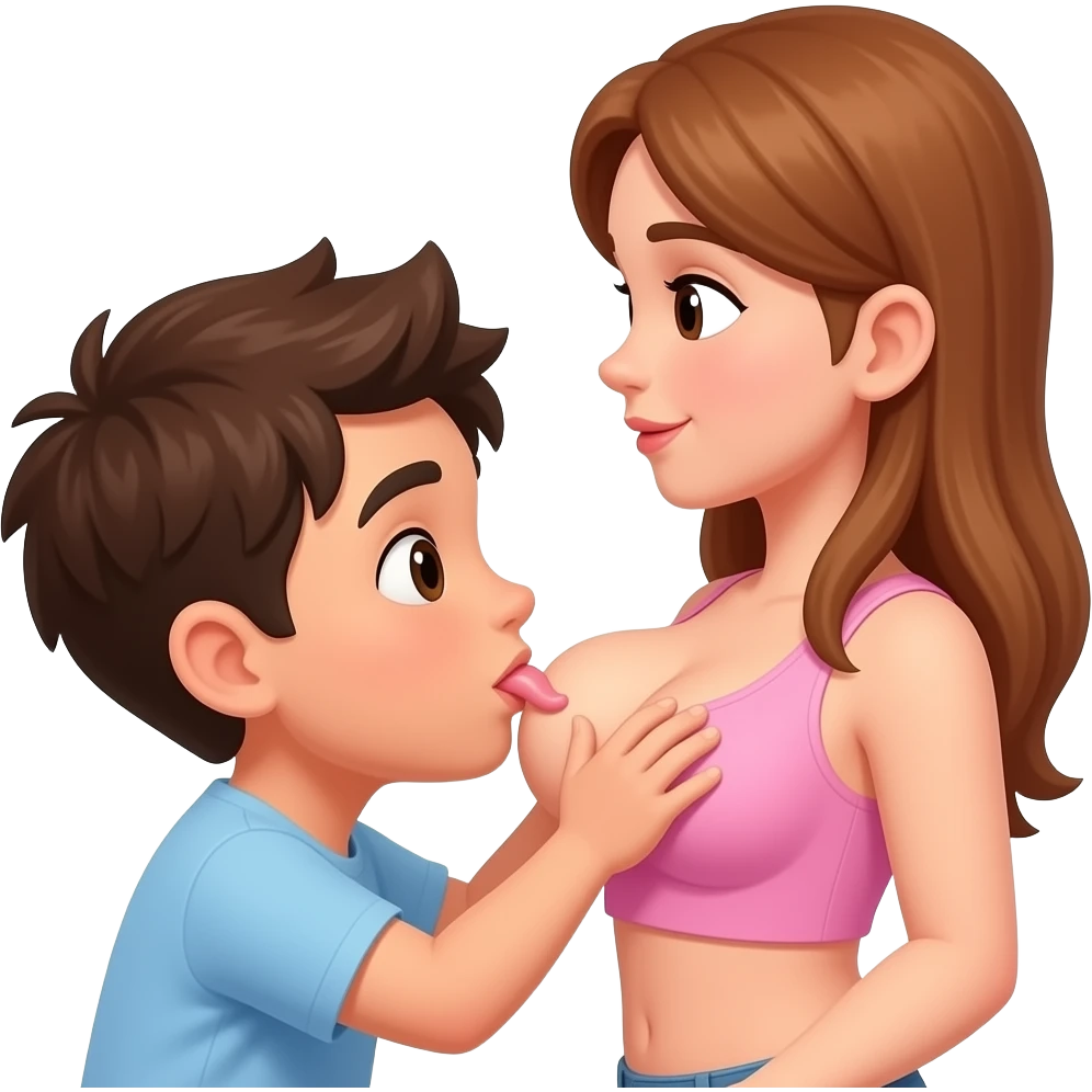 a boy sucking a girl's boobs emoji
