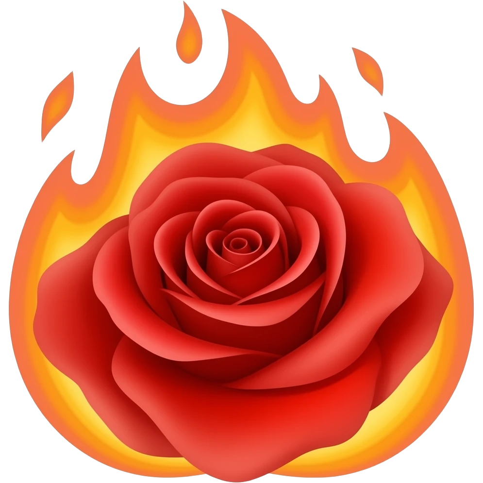 Una rosa quemandoze emoji