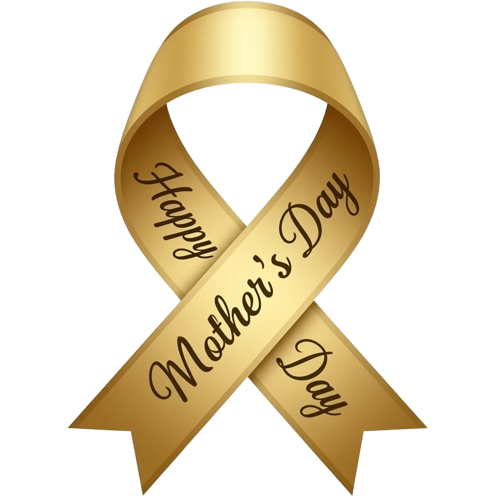 LAZO DORADO MEDIANO QUE DENTRO DEL ALZO DIGA FELIZ DIA DE LAS MADRES EN LETRA ELEGANTE emoji