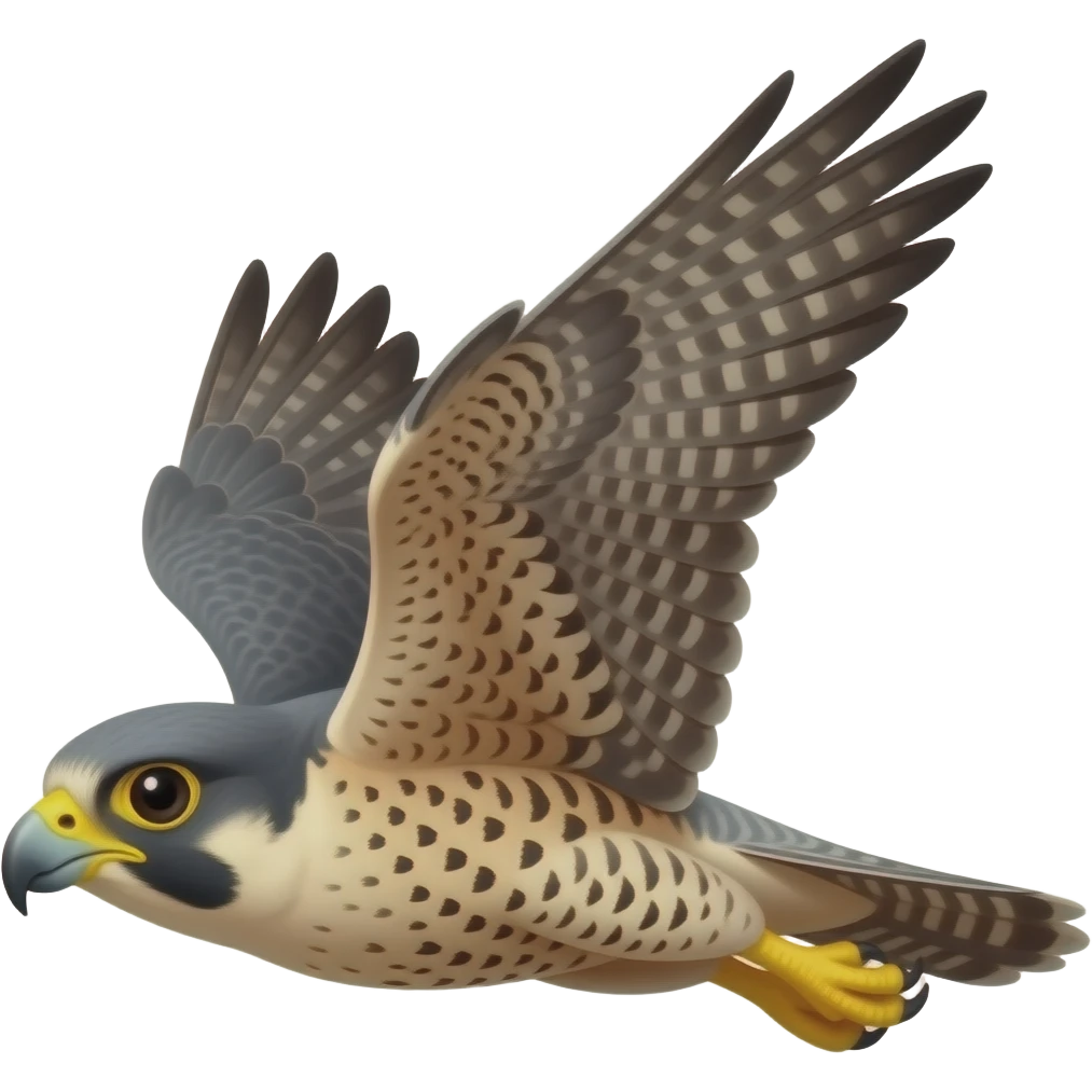 Falcon gliding, from behind emoji