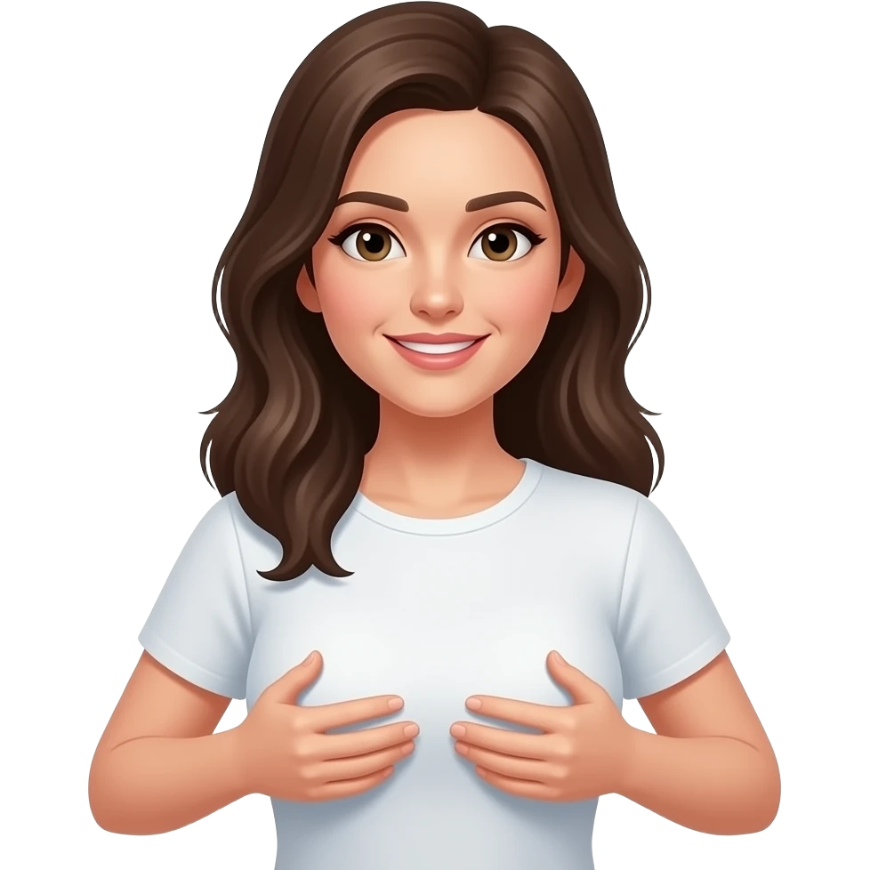 A women showing her boobs emoji