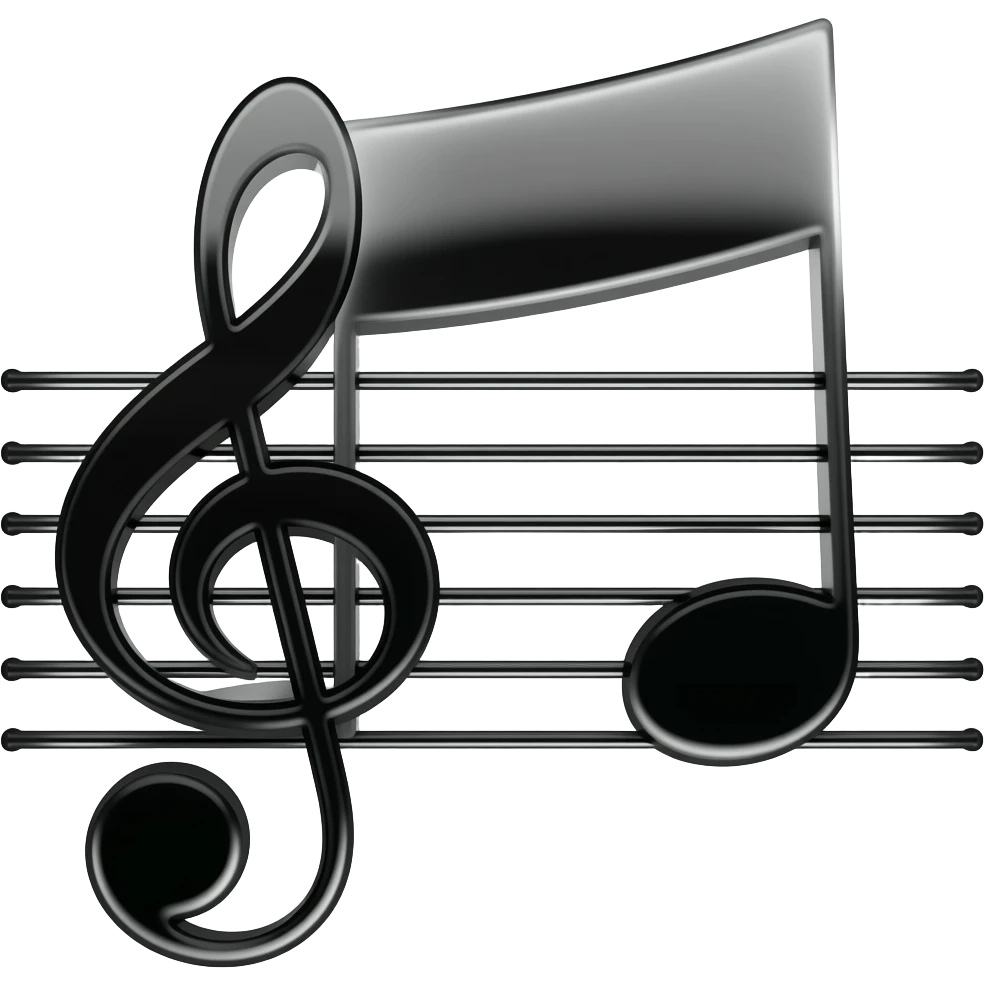 Mi (note noire) sur portée emoji