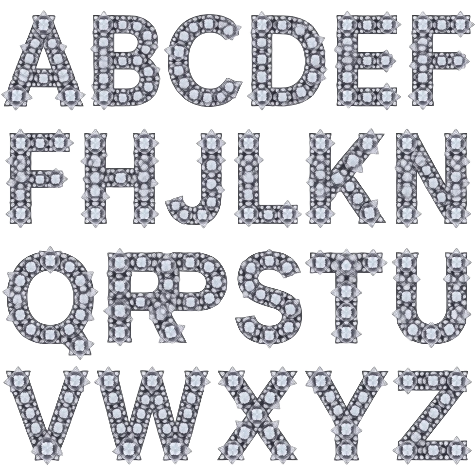 beautiful gemstone shiny floral letters a b c d e f g h i j k l m n o p q r s t u v w x y z emoji