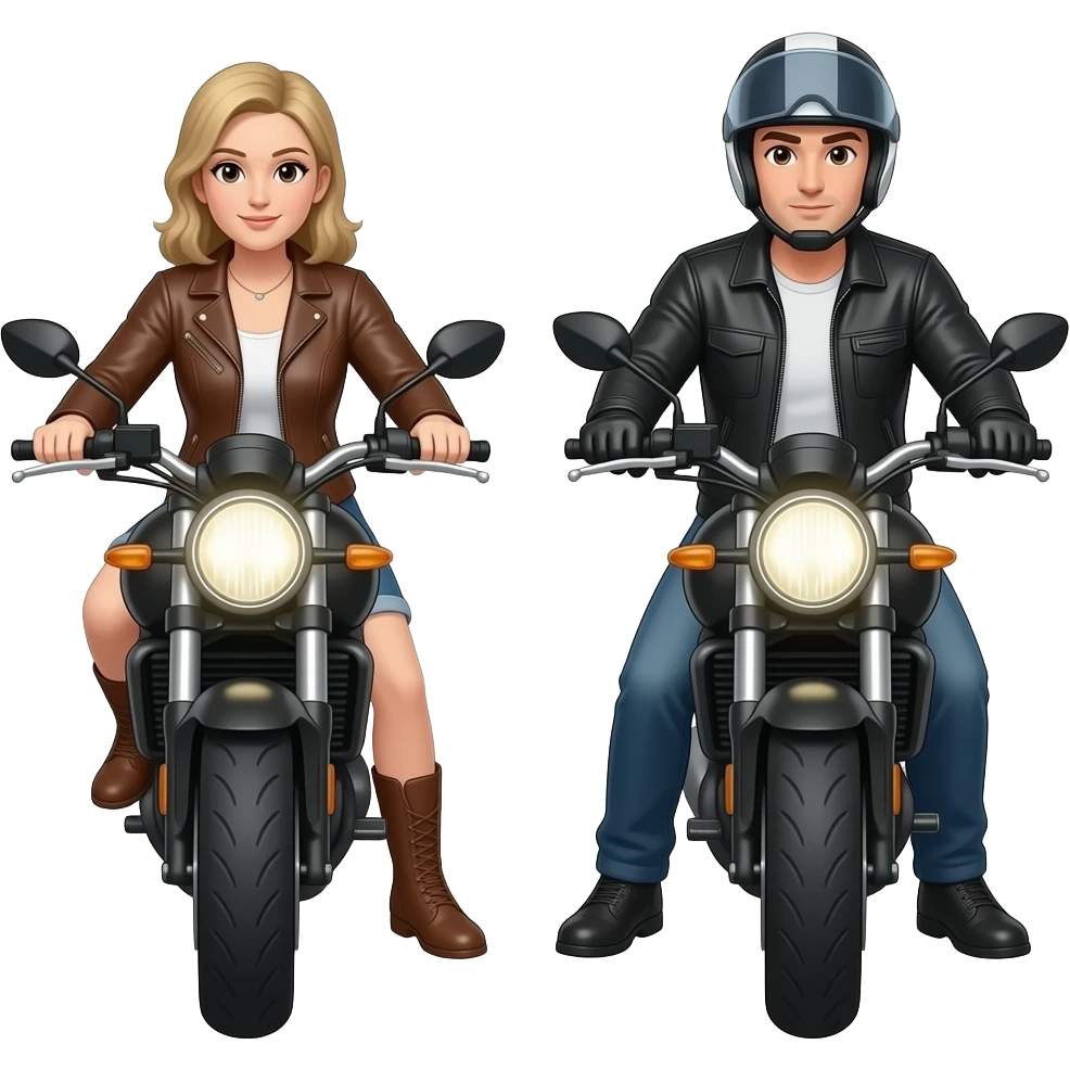 Casal motoqueiros emoji