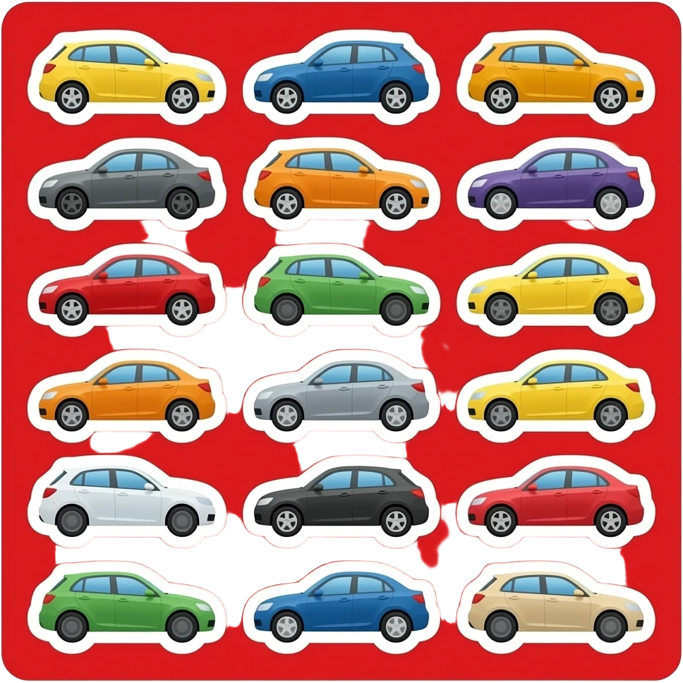 Make a call sticker looking one sets many more car use red block and random color emoji
