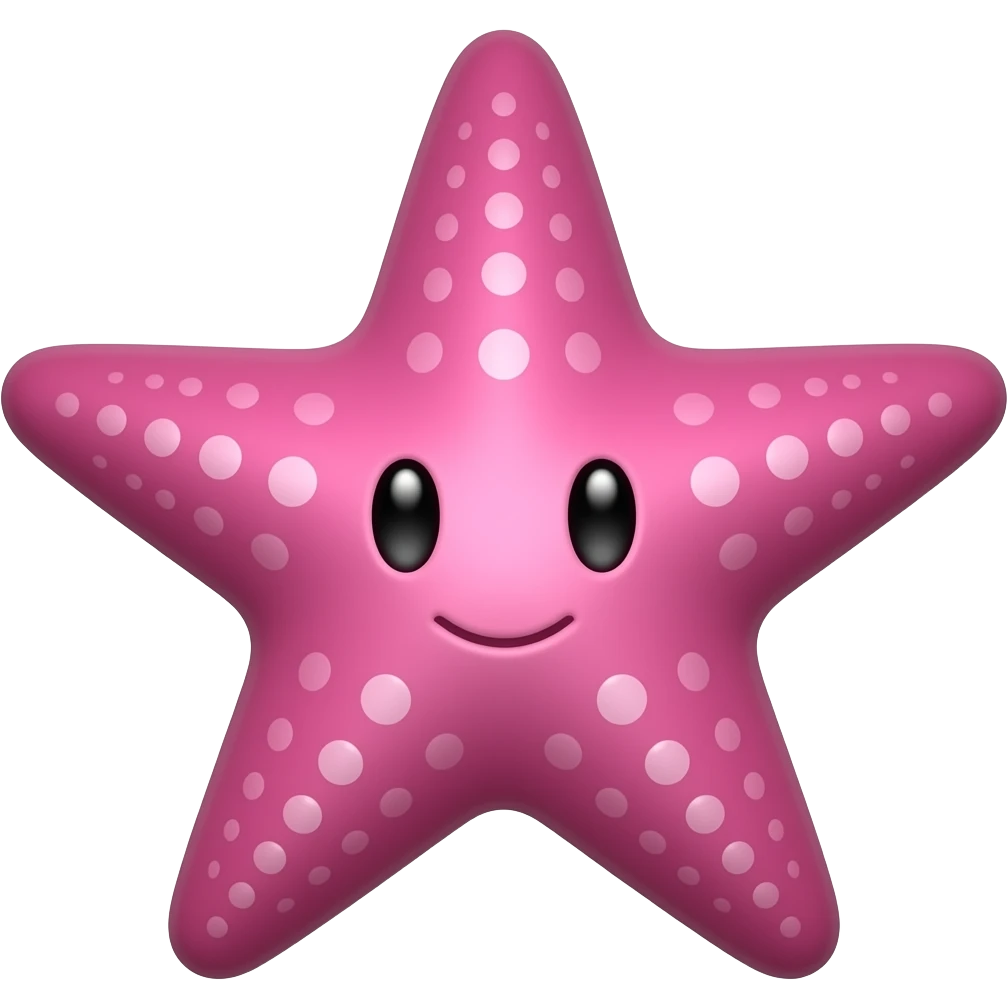 pink star fish with face emoji