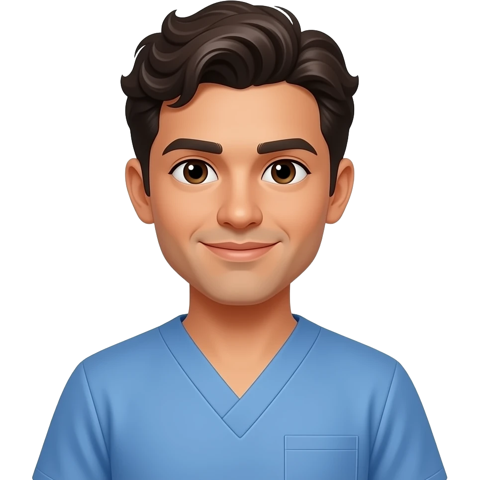 nurse hispanic man wavy short hair emoji