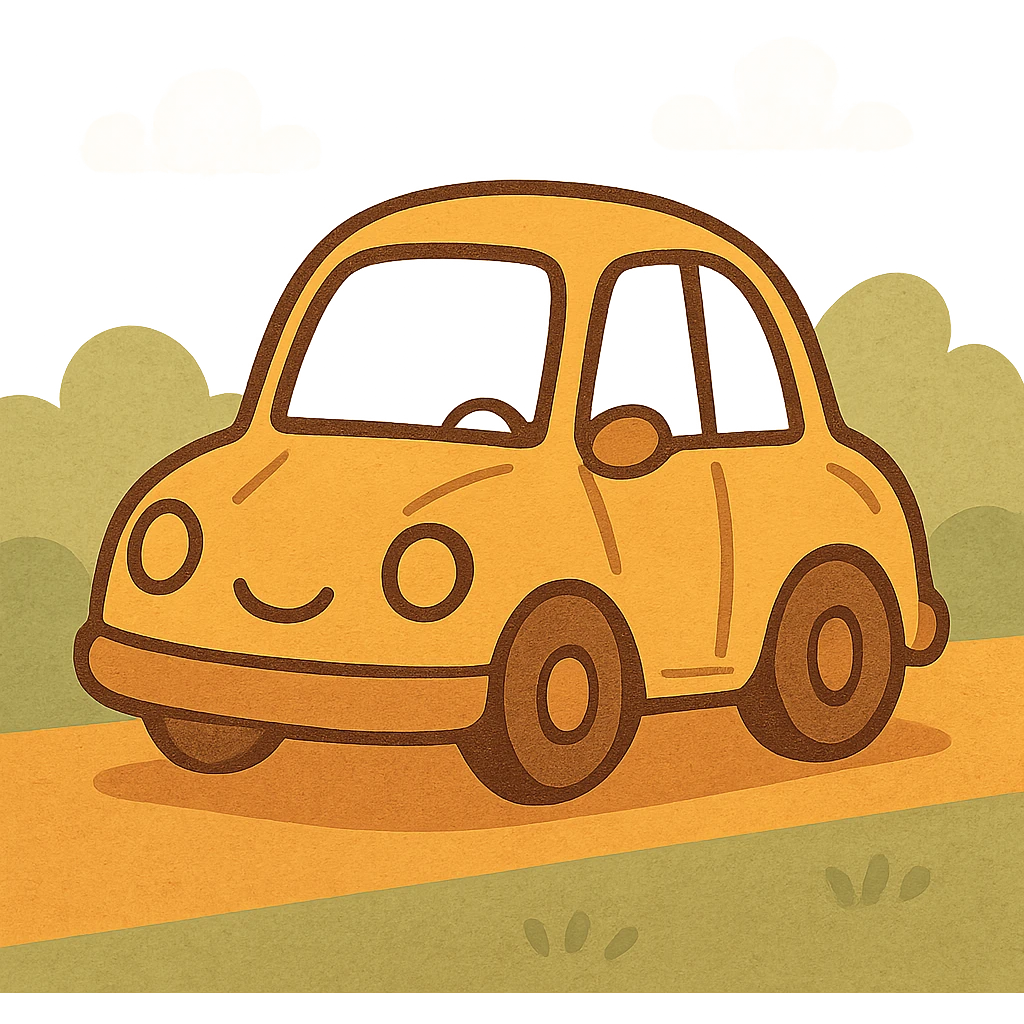 yellow car, cartoon style emoji