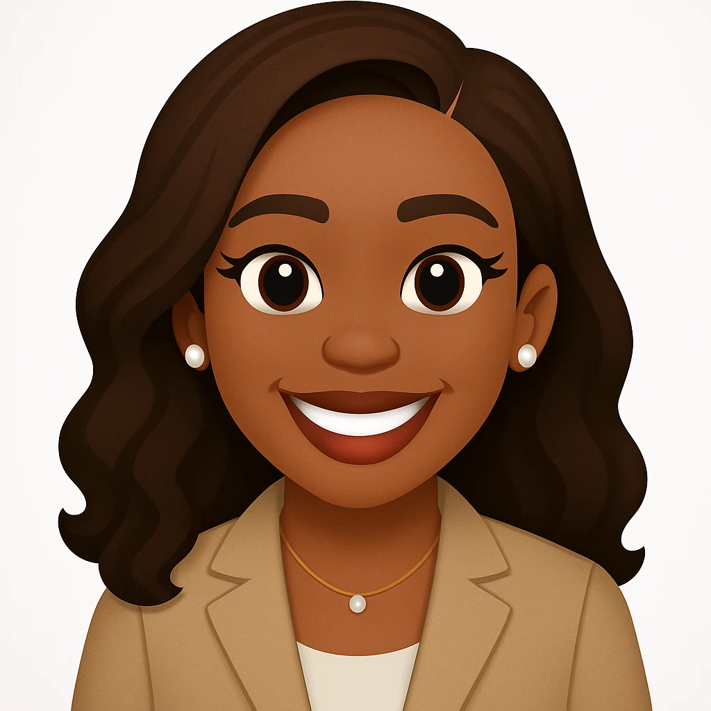 turn the second man in emoji style of the 1st image, match the facial features and match dressing style of the 2nd image, she is wearing suit emoji