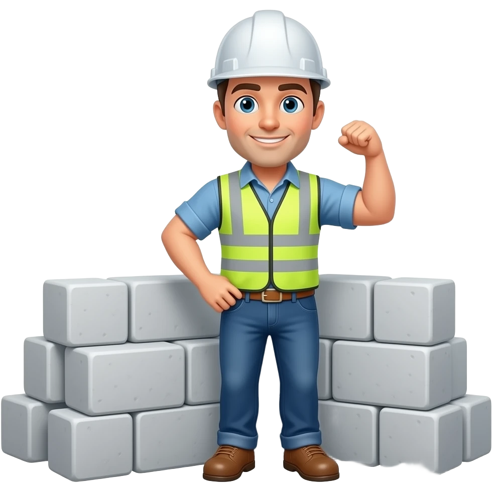 color neutral strong construction worker flexing emoji