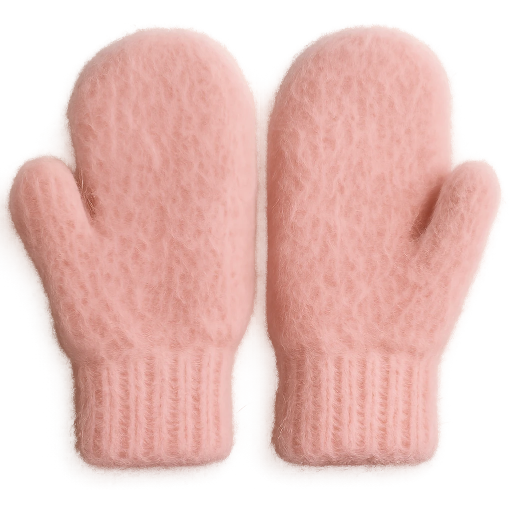 pink wool mittens, soft and fluffy ,remove background emoji