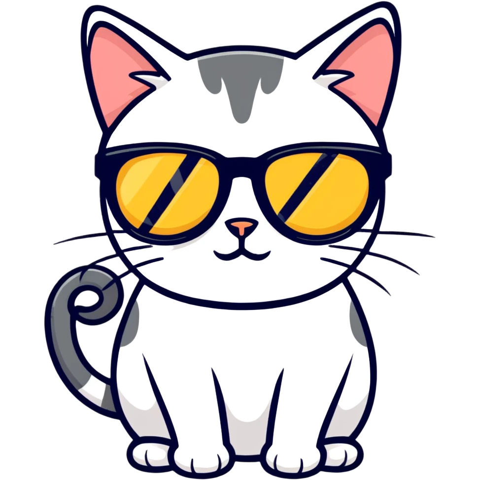Cat with sunglasses emoji