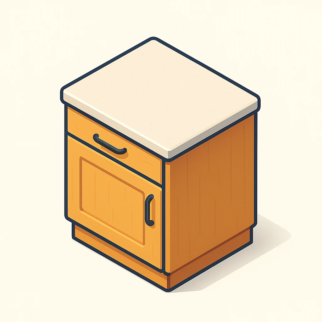 3D isometric style kitchen cabinet made of wood emoji