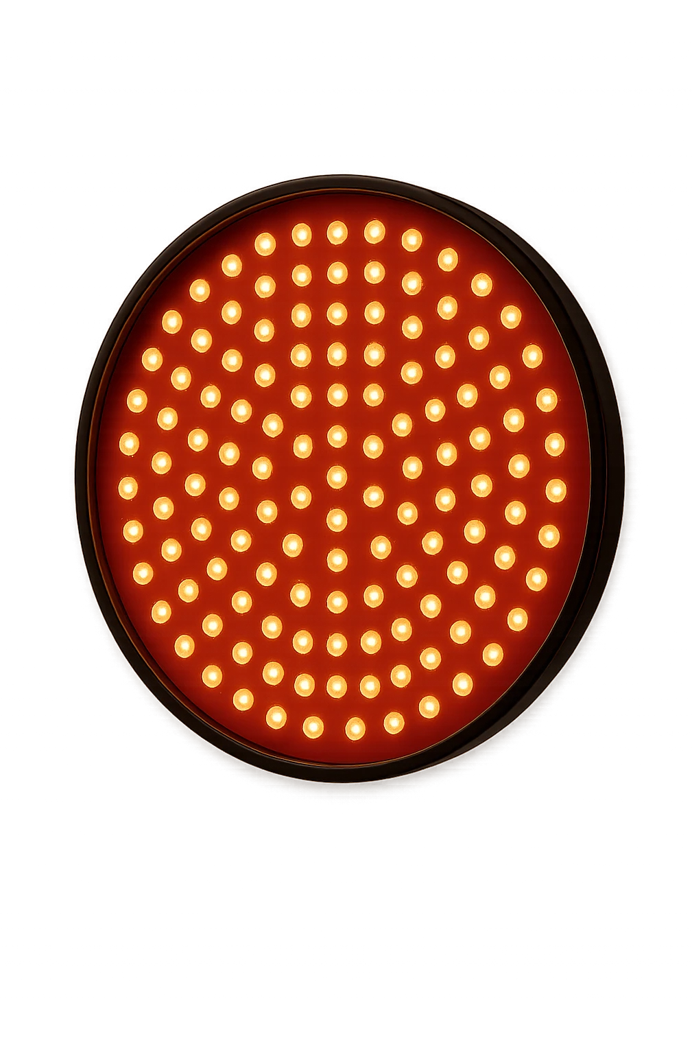 luce rossa led rotonda fluttua in aria, iperrealistica 4k emoji