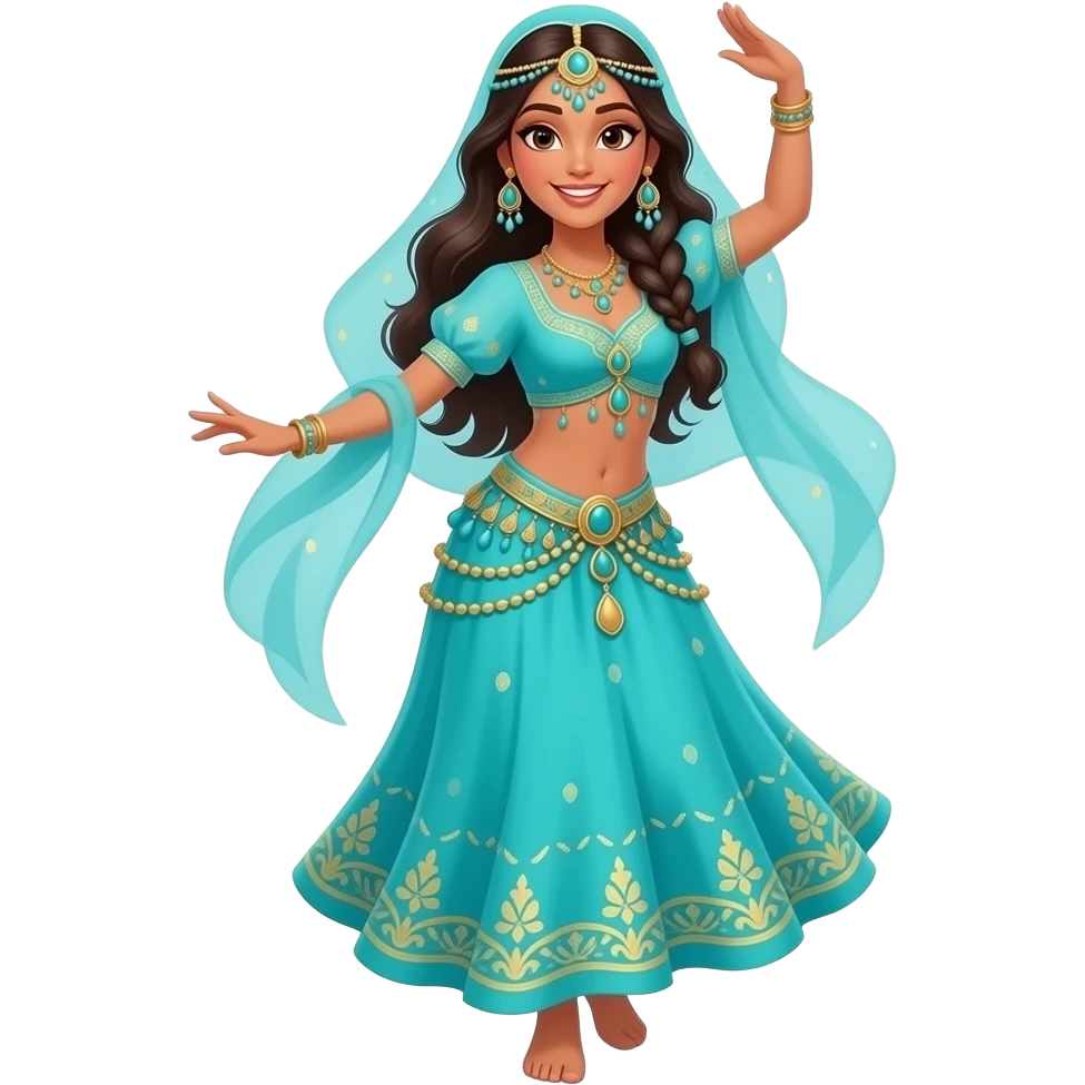 turquoise blue gypsy woman dancing emoji