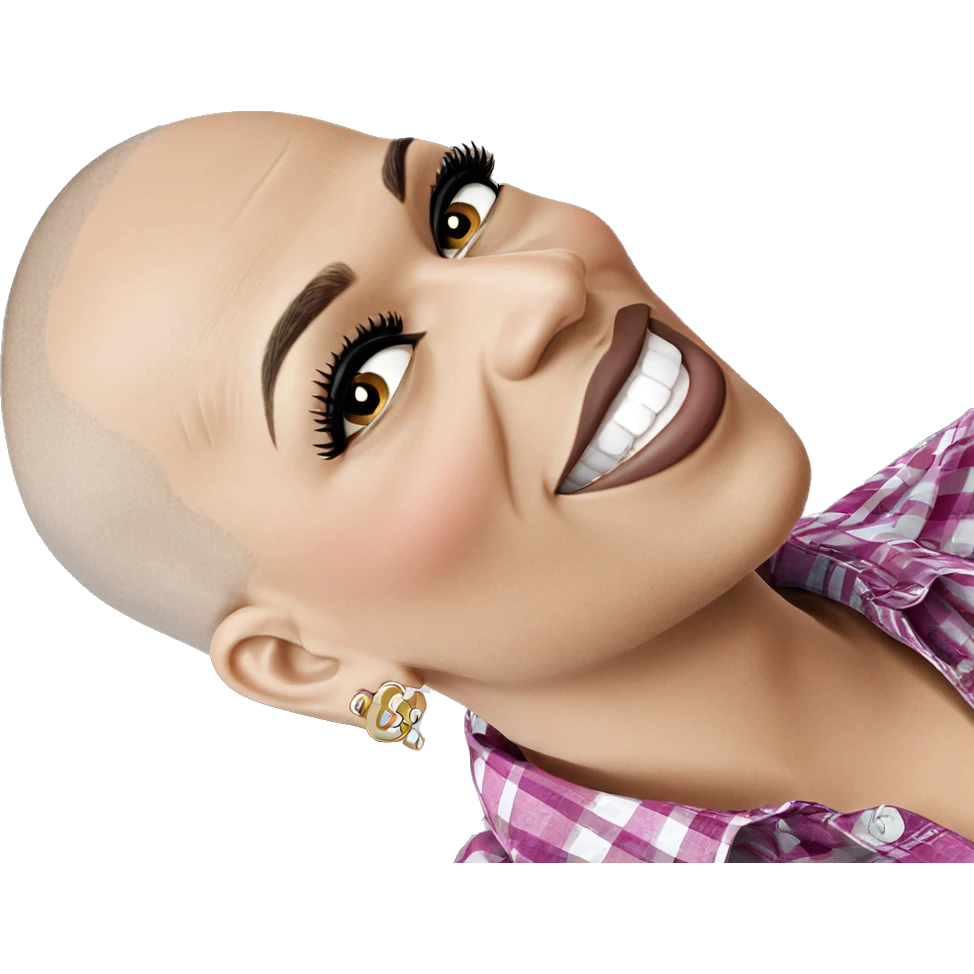 bald boy with earrings emoji
