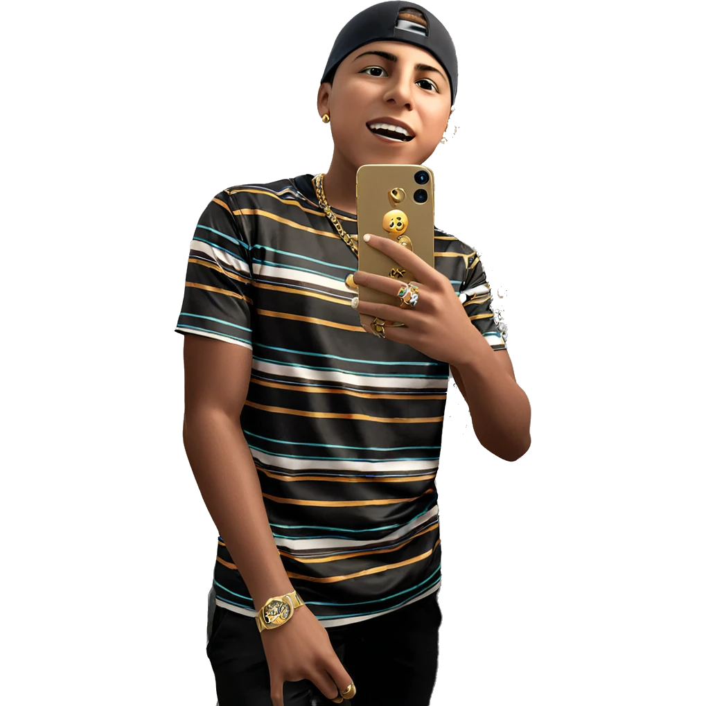 boy with jewelry and phone emoji