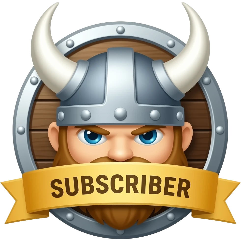 kıck için abone rozeti oluştur viking temalı olsun emoji