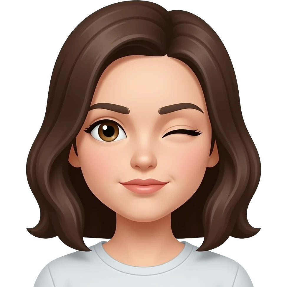 Aynanin karşısında foto çekilirken suratı sağ gözü kısık sol gözü normal dudaklarını büzerek bakan bir bir kız emojisi yarat emoji