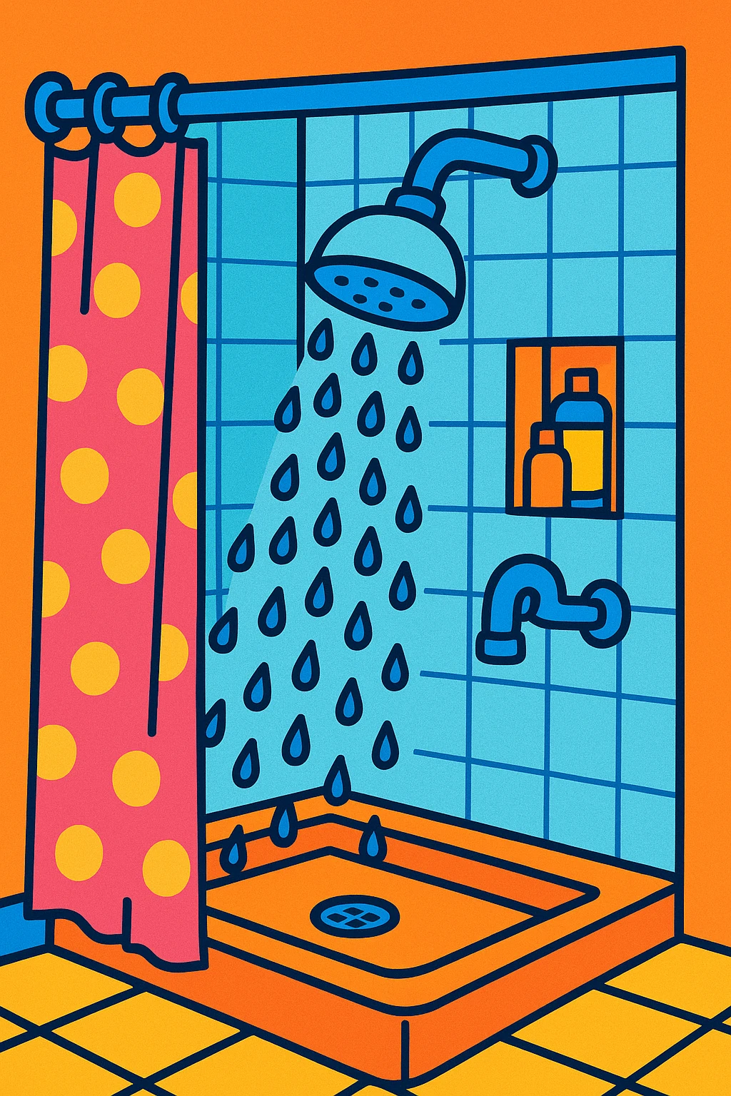 shower, playful cartoon style emoji