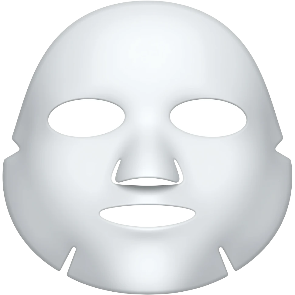 a white skincare beauty mask pack for face, without face, just only product emoji